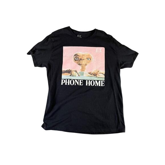 E.T. The Extra-Terrestrial Phone Home T-Shirt XL Black Movie Licensed Cotton - Picture 1 of 9